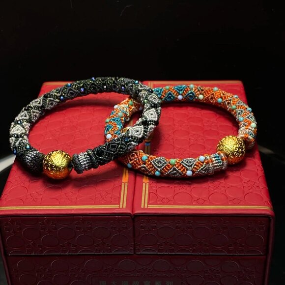 Handwoven Chinese Heritage Knot Bracelet – Hui Pattern Cord Bracelet - Picture 4 of 5